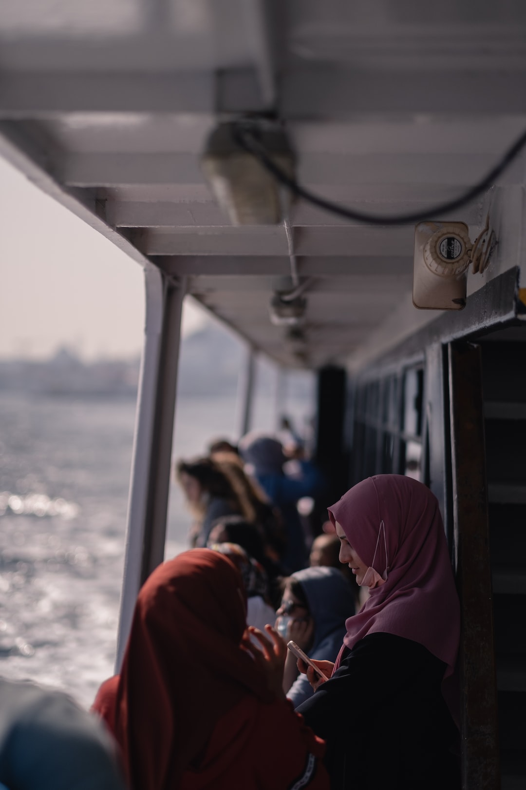 Tourists on a cruise in Istanbul.