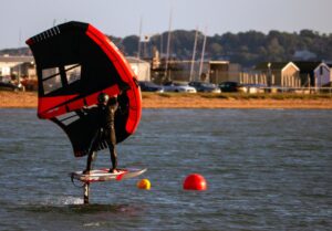 hydrofoiling surfer