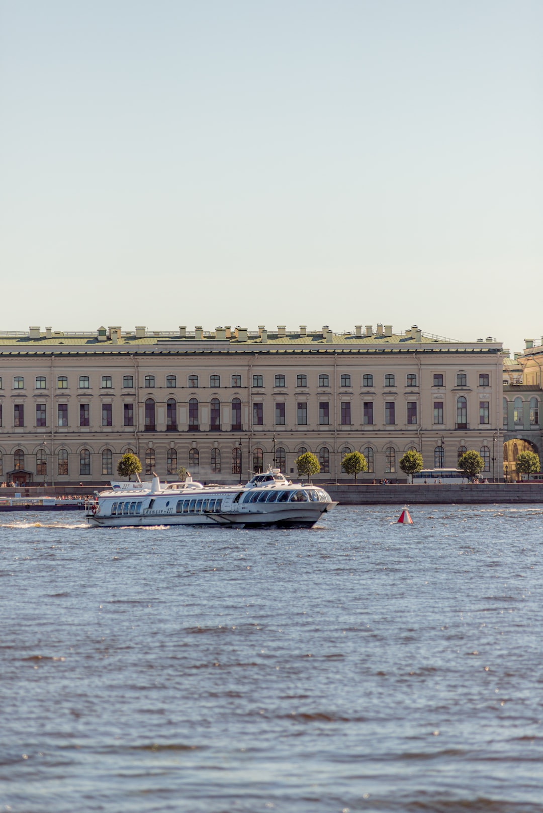 a large boat in a large body of water